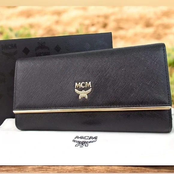 MCM Signature Leather Continental Wallet - Picture 2 of 15